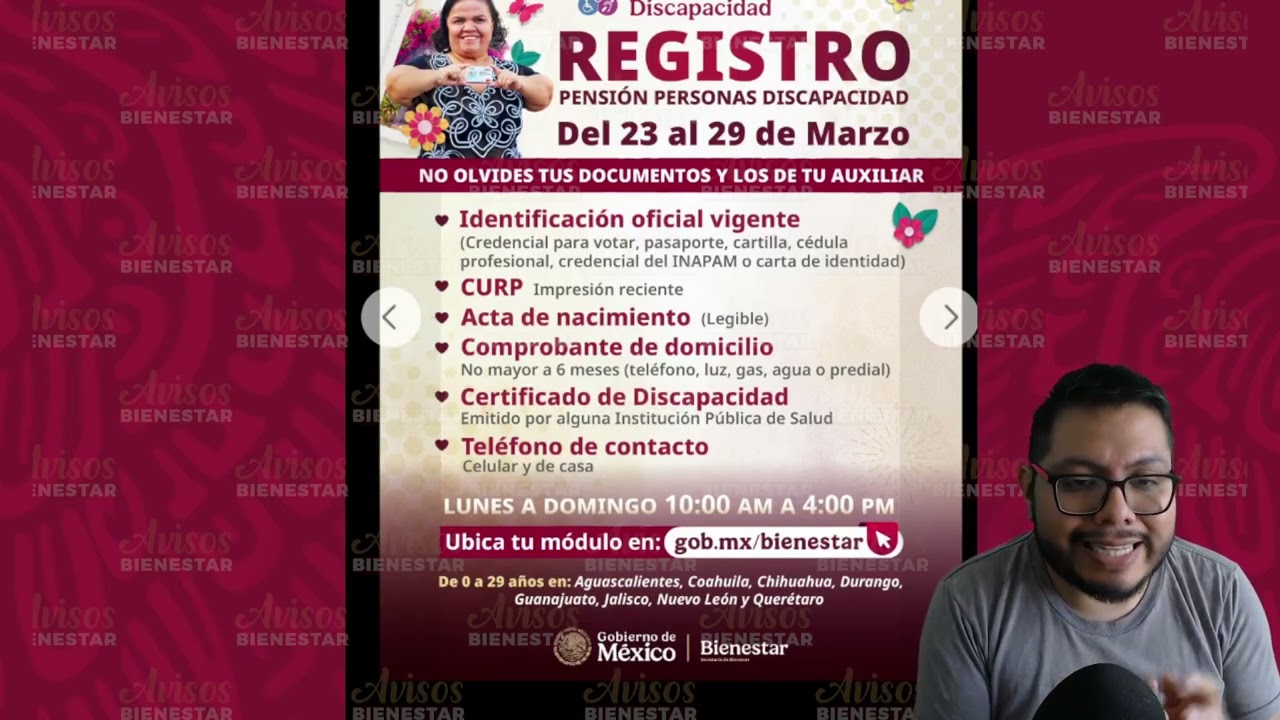 vas a hacer el registro a la Pensión de Discapacidad, estos son los documentos que necesitas tener