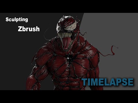 [TIMELAPSE] Zbrush sculpting Carnage- venom let there be carnage