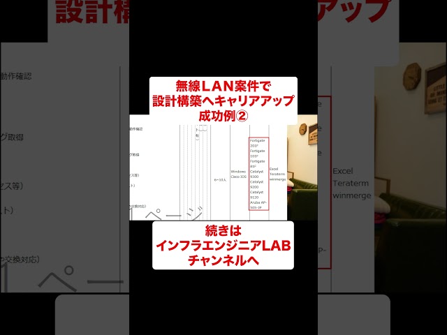 無線LAN案件で設計構築へキャリアアップ成功例② #shorts