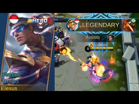 Bruno Epic Skin HERO FIREBOLT Full Legendary Gameplay (Agile Firebolt) - Mobile Legends