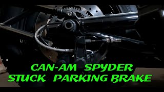 Can-Am Spyder. What to do if your parking brake on your Can Am Spyder locks up and won