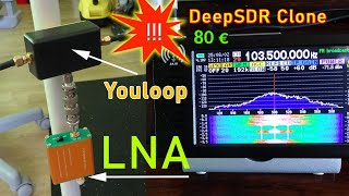 DeepSDR SDR Clone ► Bester Empfang! Youloop Antenne + LNA Verstärker über gesamten Frequenzbereich