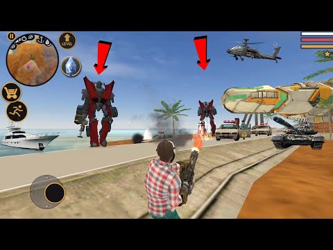 Vegas Crime Simulator (Vegas Hero Fight Aline Robot Machine) Submachine Gun - Android Gameplay HD