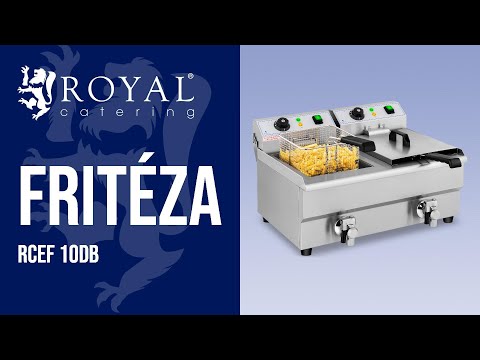 Video - Fritéza - elektrická - 2 x 10 l - vypúšťacie kohútiky - 230 V