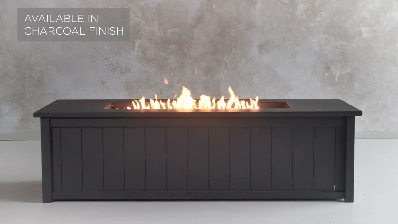 Landon Bay 70 Inch Rectangular Aluminum Natural Gas Fire Pit Table