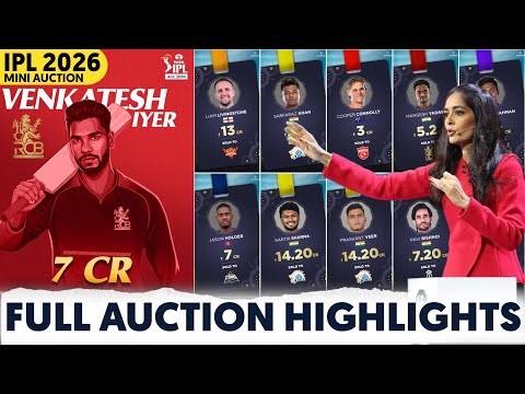 IPL 2026 FULL AUCTION HIGHLIGHTS - ALL SOLD PLAYERS LIST
