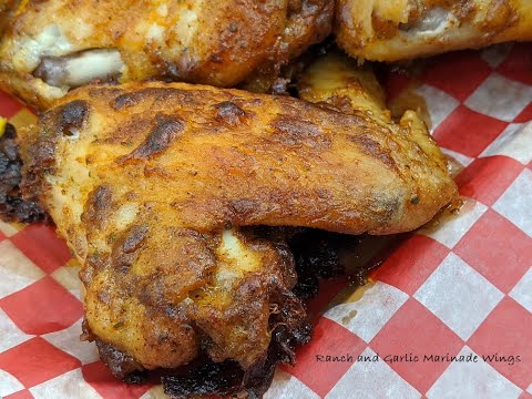 SPICY GARLIC RANCH MARINADED CHICKEN WINGS AIR FRYER