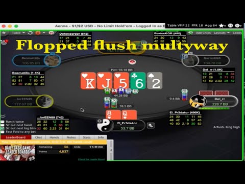 NL 200/500 ZOOM POKER -  Flopped Flush Multiway