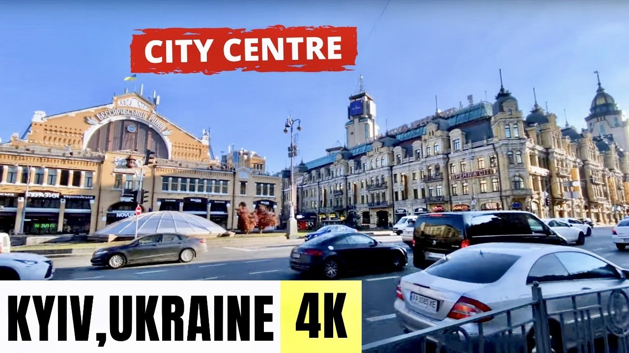 Immersive street-level walking tour through Kyiv, Ukraine, showcasing authentic urban landscapes, local architecture, and the vibrant atmosphere of the city's neighborhoods