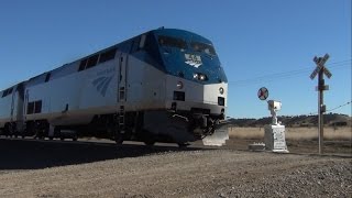 preview picture of video 'Amtrak's Southwest Chief at Delhi, CO Wigwag Signal, 3/16/15'