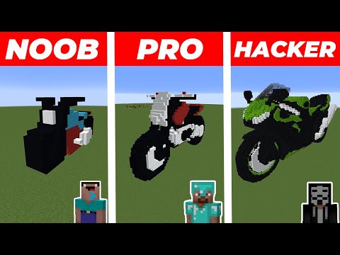 NotCyborg - Minecraft NOOB vs PRO vs HACKER: SPORT MOTORCYCLE HOUSE BUILD CHALLENGE in Minecraft / Animation
