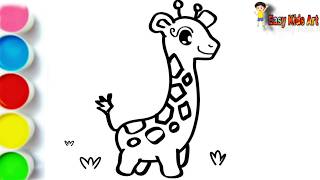 🦒 How to Draw a Cute Giraffe Easy Step by Step for Kids