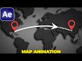 MAP LINE ANIMATION In After Effects Animated Travel Map