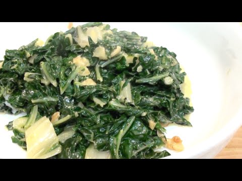 CREAMY GARLIC SILVER BEET / CHARD RECIPE - SIDE DISH