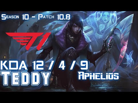 T1 Teddy APHELIOS vs ASHE ADC - Patch 10.8 KR Ranked