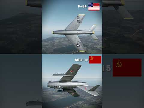 US F-84F Thunderstreak vs. Soviet MiG-15 Barrel Roll Comparison #warthunder
