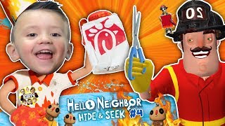 Hello Neighbor styles Shawn&#39;s Hair!! Fireman helps FGTEEV beat Hide and Seek Stage 3
