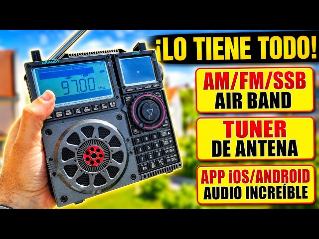 Vídeo relacionado con Raddy RF919 Radio SSB de onda corta, banda completa FM AM SW VHF UHF AIR CB SSB receptor mundial, sintonizador de antena, 3 puertos de antena externa, 5000mAh batería recargable, jack para auriculares
