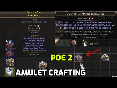 POE 2: Crafting a 100-200 Divine Spell Amulet (◆expensive)