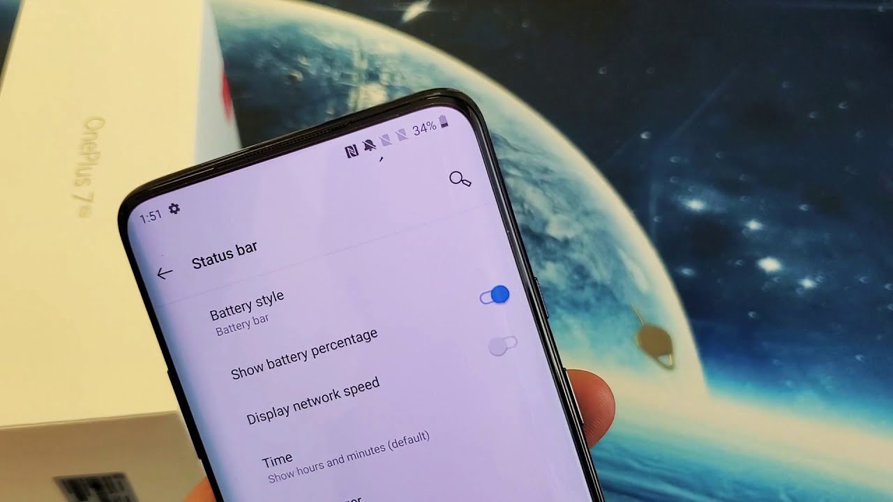 OnePlus 7 Pro: How to Add Battery Percentage (%) Sign on Top Status Bar