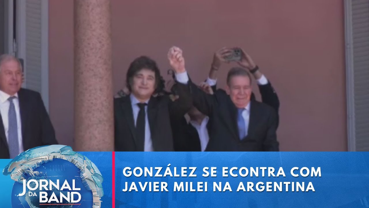 Ex-candidato na Venezuela, González se encontra com Milei na Argentina | Jornal da Band