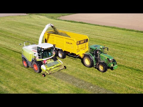 Claas Jaguar 960 - Loonw. Baeke-Willems - gras 2020 - drone view