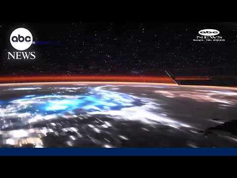 Breathtaking view of illuminated Earth from ISS