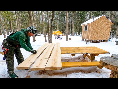 From Trees to Tiny Cabin Furniture with Alaskan Chainsaw Mill.  #73