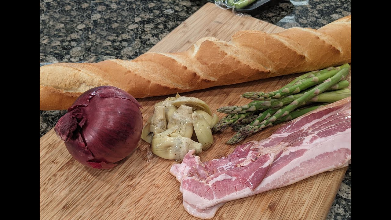 Side Dish Episode Thirty Eight: Artichoke Bruschetta and Bacon wrapped Asparagus