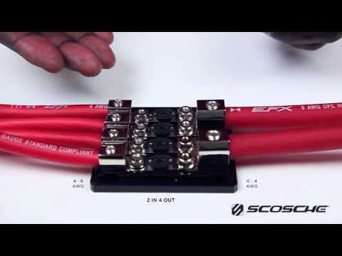Scosche Power Distribution Block For 12V Car Audio Installation