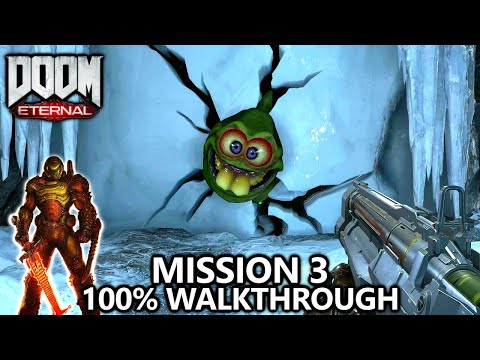 DOOM Eternal - Mission 3 - 100% Walkthrough - All Secrets, Collectibles, Upgrades & Challenges