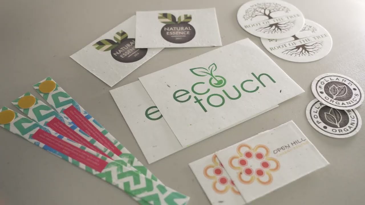 Seed paper printing for eco-friendly branded promotional products