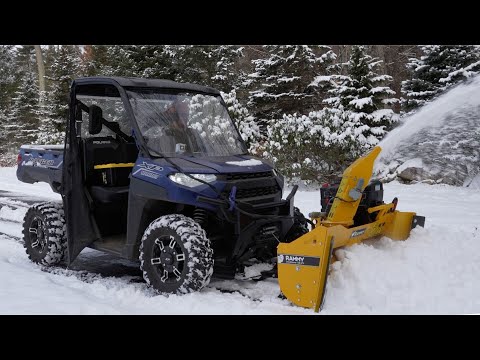 UTV Snowblower - Setup and test plowing icy snow