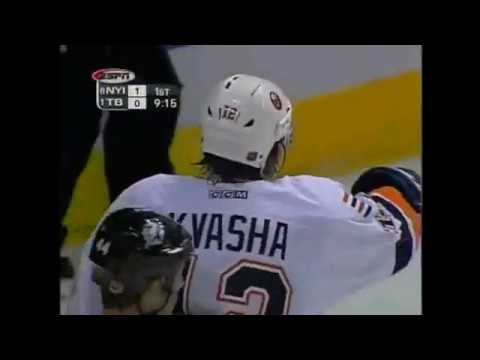 Oleg Kvasha invisible only NHL playoff goal for Islanders (2004)