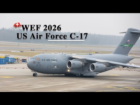 US Air Force C-17 Globemaster III at Zurich Airport | WEF 2026