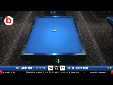 SELAHİTTİN KURBETLİ & HALİL AKDEMİR Bilardo Maçı - 2019 - TÜRKİYE 1.LİGİ-1.TUR