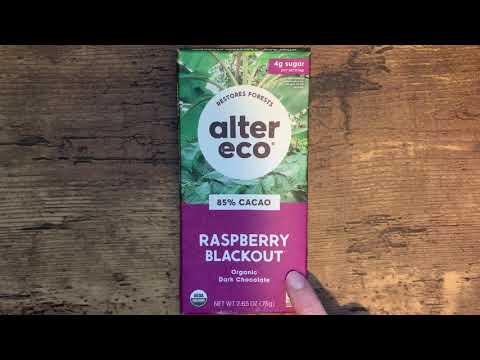 Alter Eco Raspbery Blackout 85% Cacao Organic Dark Chocolate Bar Review