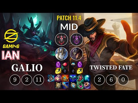 OZ Ian Galio vs Twisted Fate Mid - KR Patch 11.4