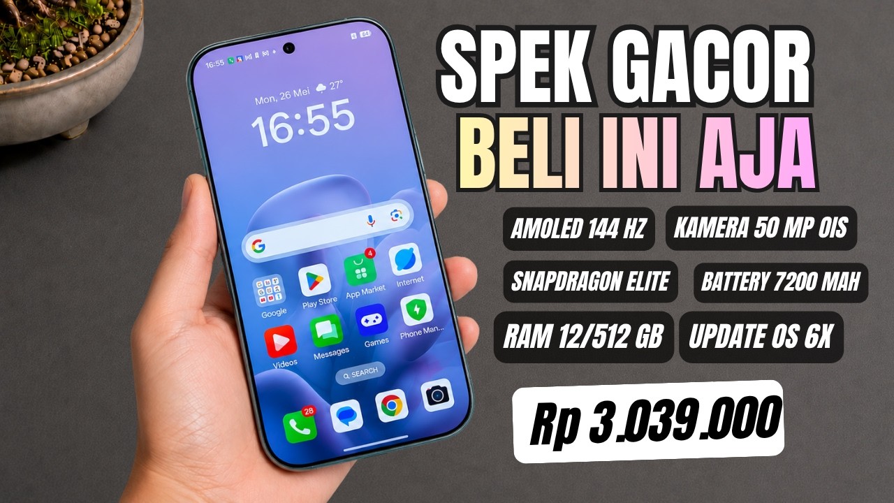 RAM 12/512GB, 7200mAh‼️HP 3 JUTAAN TERBAIK DAN BARU JUNI 2026