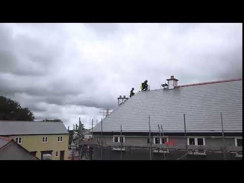 MPC Roofing - Aerial footage of slate roof at Mary Tavy site