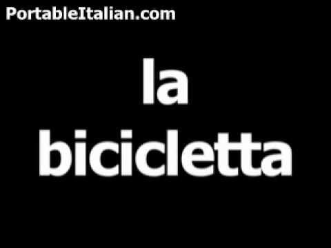 Part of a video titled Italian word for bicycle is la bicicletta - YouTube