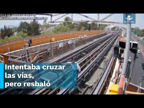 Momento exacto en que trabajador del Metro cae a las vías y muere