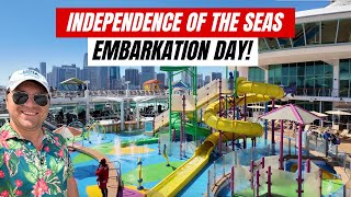 Independence of the Seas Embarkation Day | Panoramic Oceanview Stateroom Tour!