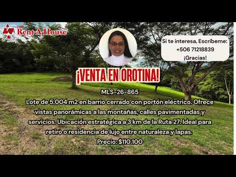 Venta Orotina: Quinta Exclusiva de 5,004 m² con Vistas a Turrubares y Ruta 27