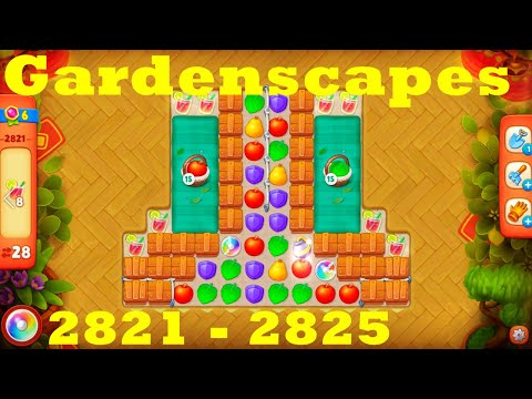 Gardenscapes Level 2821 - 2825 HD Walkthrough | 3 - match game | gameplay | android | ios | pc | app