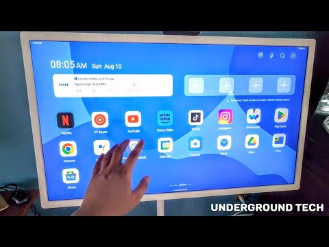 ApoloSign 32 Inch FHD Smart Portable TV 2nd Gen, 16(8+8) GB RAM+128GB, Android 15, EDLA-Certified, Rolling Tablet TV on Wheels, Built-in 15000mAh Battery, Full Swivel Rotation, Voice Remote Control video review thumbnail