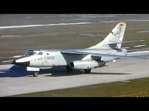 Air Force Douglas B-66 Destroyer Taxi, Take off & In Air Refueling - Boeing KB-50 - RAF Alconbury?
