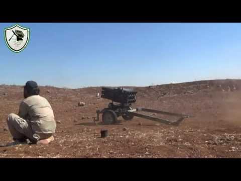 استهداف مقرات النظام من قبل الفوج الأول مدفعية براجمة الصواريخ في بلدة زمرين في ريف درعا