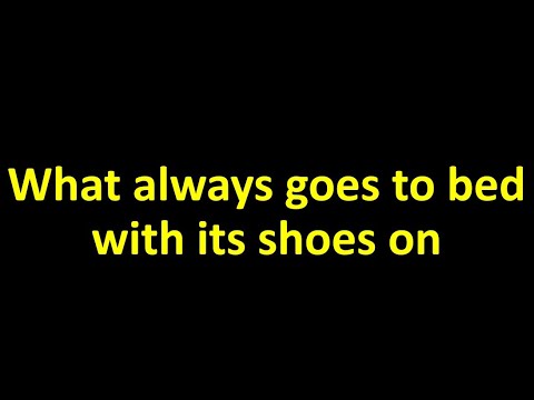 YouTube video about: What always goes to bed with its shoes on?