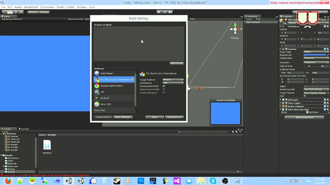 How to make a mobile Play-Button to load a scene? (Android, load level ...